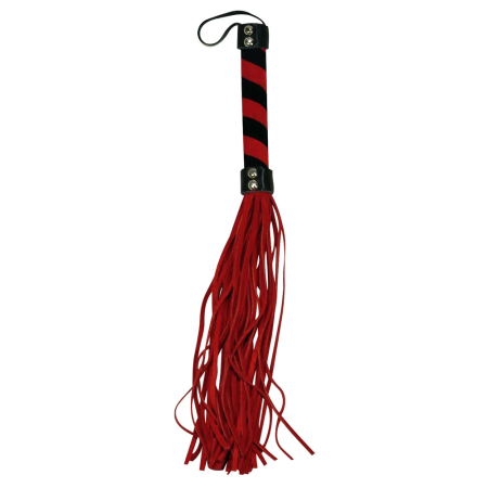 You2Toys Red & Black Mini Flogger Textile Handle 38cm