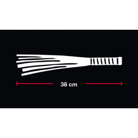 You2Toys Red & Black Mini Flogger Textile Handle 38cm