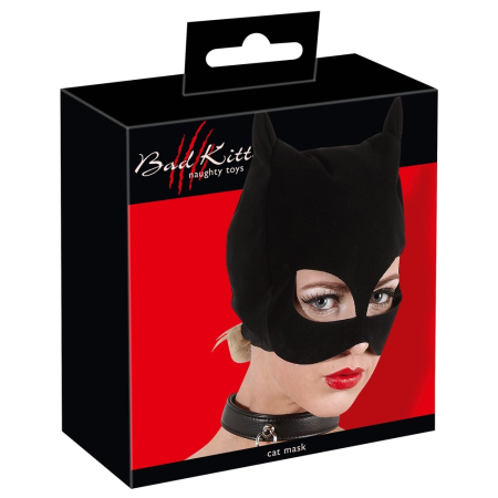 You2Toys Nubuck-Style Black Cat Mask with Open Eyes and Mouth