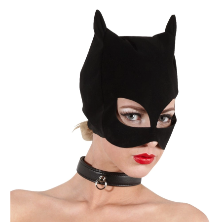 You2Toys Nubuck-Style Black Cat Mask with Open Eyes and Mouth
