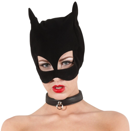You2Toys Nubuck-Style Black Cat Mask with Open Eyes and Mouth