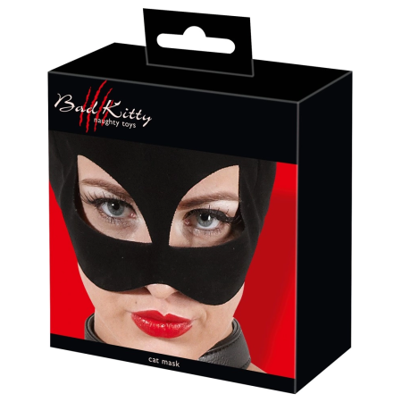 You2Toys Nubuck-Style Black Cat Mask with Open Eyes and Mouth