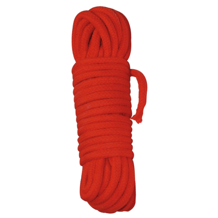 You2Toys Red Bondage Rope 10m - Cotton Braided, 0.7cm Diameter