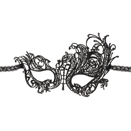 Cottelli Collection Embroidered Eye Mask Elegant Black Lace Design