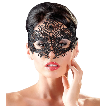 Cottelli Collection Embroidered Eye Mask Black - Elegant Lace Design