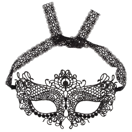 Cottelli Collection Embroidered Eye Mask Black - Elegant Lace Design