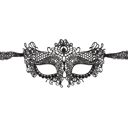 Cottelli Collection Embroidered Eye Mask Black - Elegant Lace Design