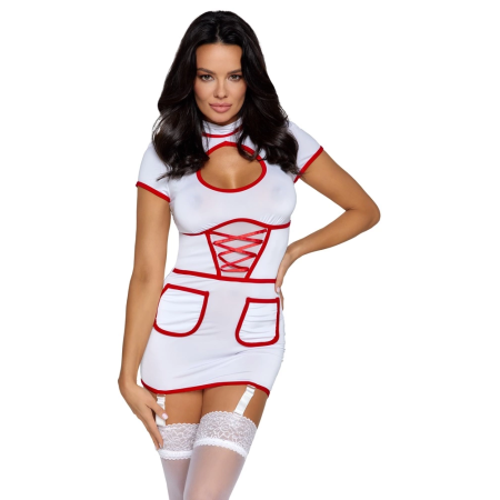 Cottelli Costumes Nurse M White Red Suspender Dress Costume L/XL