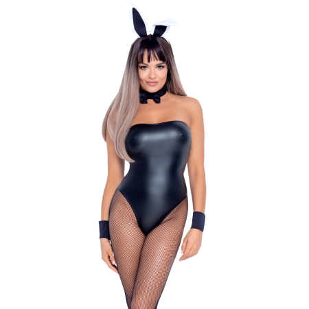 Cottelli Costumes Bunny Body L - Complete 5-Piece Costume Set, Black