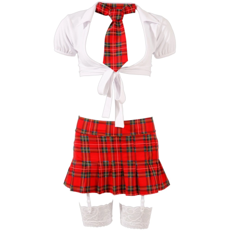 Cottelli Collection Schoolgirl Set M - Pleated Skirt, Blouse & Accessories