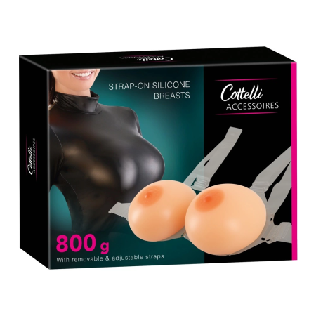 Cottelli Collection Silicone Strap-On Breasts 800g Adjustable Transparent Bra
