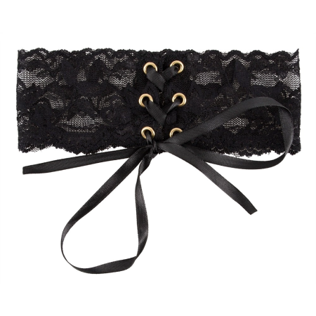Svenjoyment Choker Lace Black Adjustable Satin Lacing 32cm