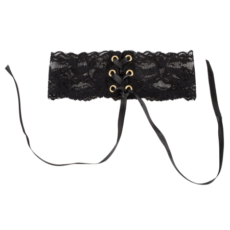 Svenjoyment Choker Lace Black Adjustable Satin Lacing 32cm