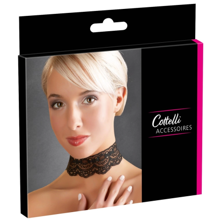 Black Level Elegant Lace Choker with Adjustable Chains 30-45cm