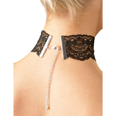 Black Level Elegant Lace Choker with Adjustable Chains 30-45cm