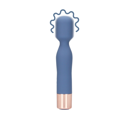 Loveline Mini Wand Blue Horizon - Compact Ribbed Personal Massager