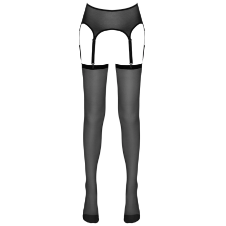 Cottelli Collection Classic Black Suspender Belt Set L/XL Adjustable