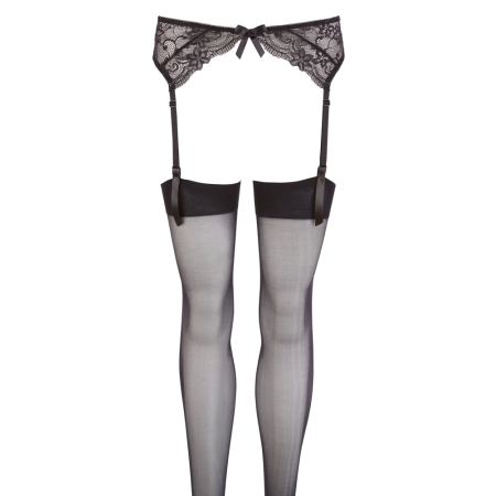 Cottelli Collection Lace Suspender Belt Set Black S/M Polyamide