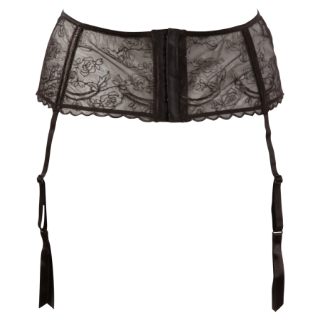 Cottelli Collection Suspender Belt Black XL Adjustable Embroidered