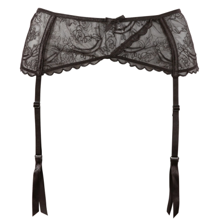 Cottelli Collection Suspender Belt Black S Adjustable Embroidered