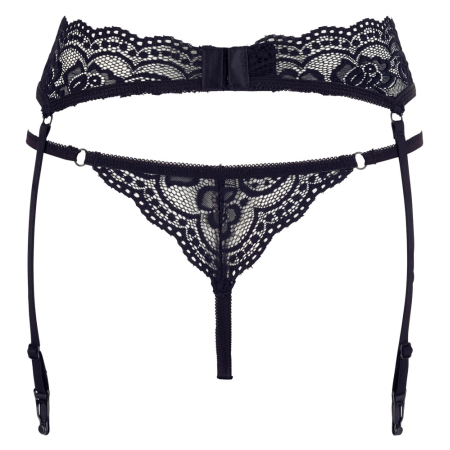 Cottelli Collection Lace Lingerie Set with Suspenders Black XL