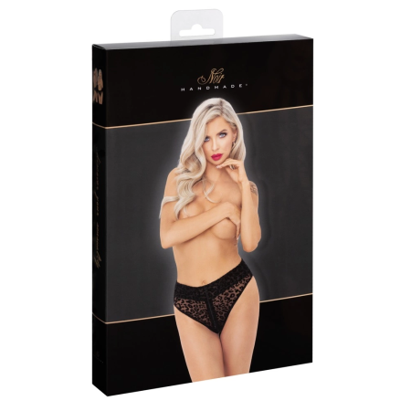 Noir Handmade Leo Mesh High-Waist Panty with 3-Way Zip, Size L