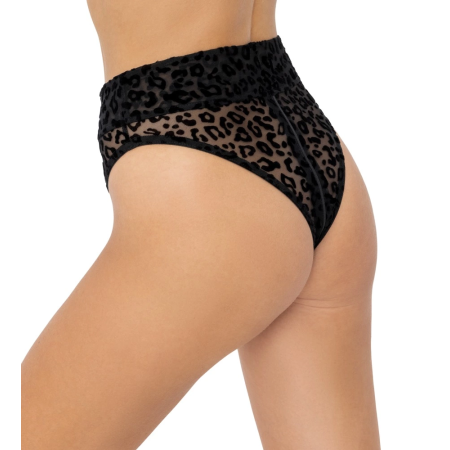 Noir Handmade Panty Leo S High-Waist Mesh Leopard Zip Detail