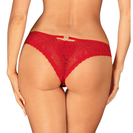 Obsessive Chilisa Panties XL/2XL Floral Lace, Red, Decorative Heart