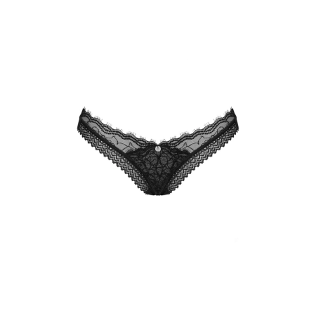 Obsessive Medilla Lace Thong XL/2XL Black - Eyelash Lace & Comfort