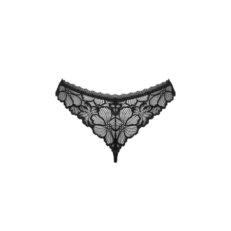 Obsessive Serafia Women’s Lace Thong XL/2XL Black Floral Design