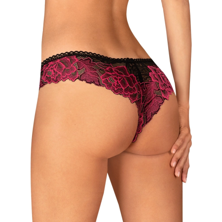 Obsessive Rosenty Panty XS/S - Black Lace & Rose Detail Comfort Fit