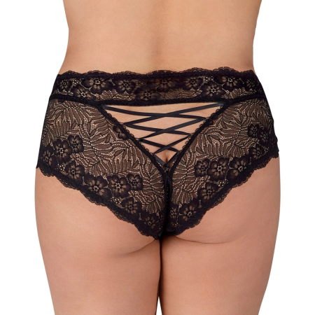 Cottelli CURVES Panties XL Black Lace with Decorative Pearl Detail