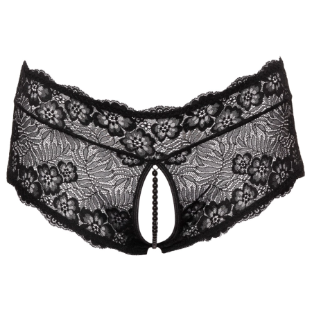 Cottelli CURVES Panties XL Black Lace with Decorative Pearl Detail