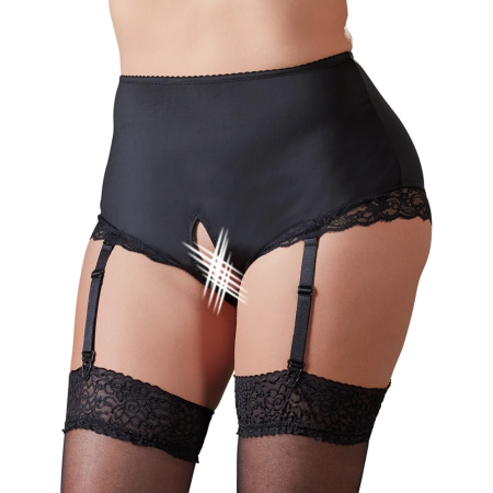 Cottelli Collection Open Suspender Briefs 2XL with Lace and Adjustable Straps