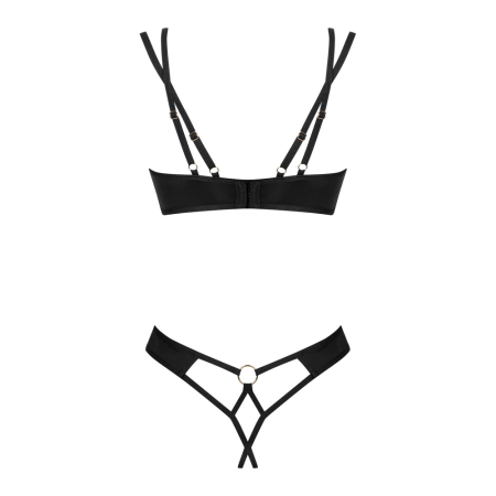 Obsessive Nesari Intimate Mesh Set XS/S Black Adjustable Straps