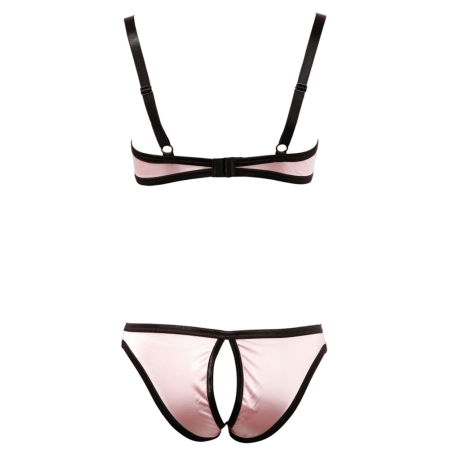 Cottelli Collection Satin Shelf Bra Set 80B/M Black & Red Accents