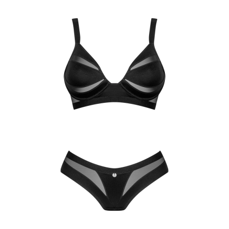 Obsessive Chic Amoria Lingerie Set XL/2XL, Black, Adjustable Fit