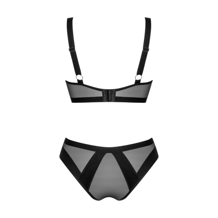 Obsessive Chic Amoria Black Lingerie Set M/L Adjustable Fit