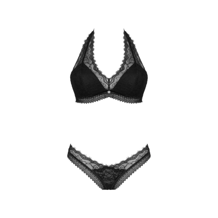 Obsessive Medilla Lingerie Set Black Lace XL/2XL Adjustable Fit