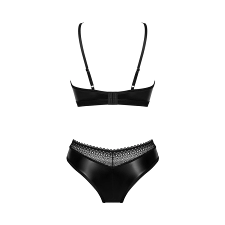 Obsessive Norides Set XL/2XL Wet Look Soft Stretch Two-Piece Black