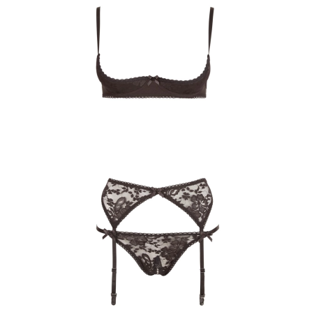 Cottelli Collection Femme Fatale Lace Shelf Bra Set Black 75B/S