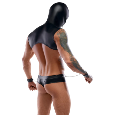 Svenjoyment Bondage Set L - Hooded Top, Thong & Accessories, Black