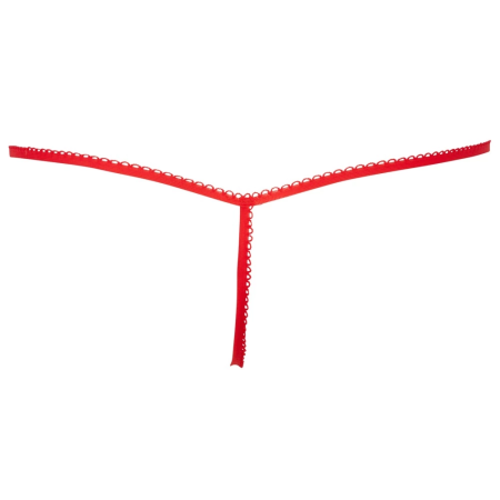 Cottelli Collection Men's Red Velvet String S-L with Satin Bow