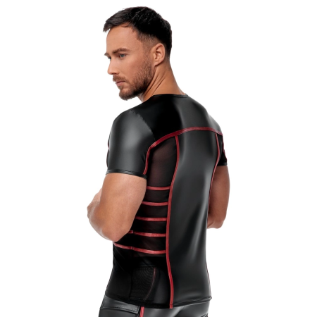 NEK Men's Shirt Black/Red XL - Matte Finish & Mesh Insert Design