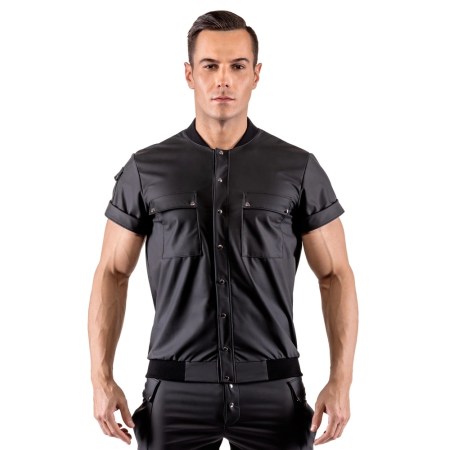Svenjoyment Blouson Shirt S Matte Black with Pockets Press Studs