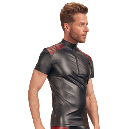 NEK Men's Shirt Black/Red S - Matte Look, Red Shoulder Inserts