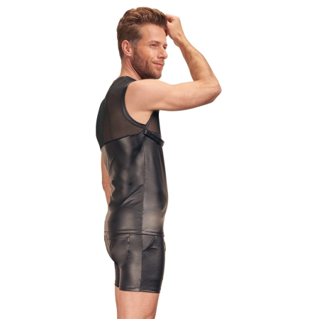 NEK Men's Matte Powernet Top with Harness XL Black Stylish Design