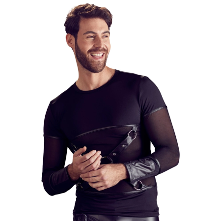 NEK Men's Long Sleeve Matte Shirt with Powernet & Removable Harness L