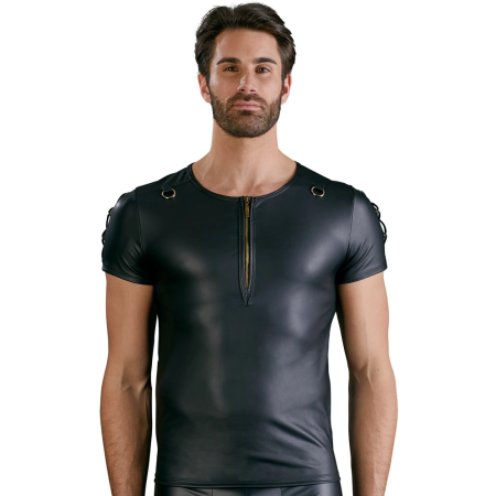NEK Black Matte Men's Shirt with Lacing and D-Rings, Size M