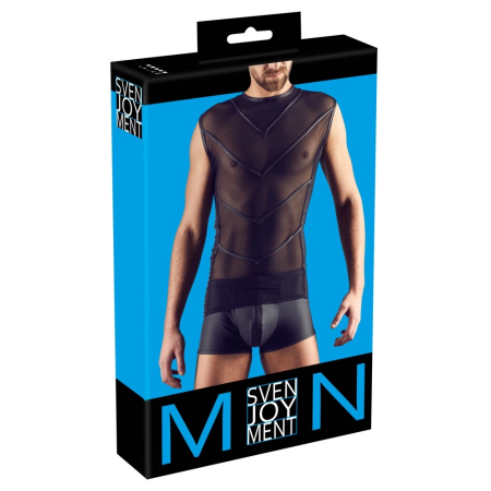 NEK Powernet Men's Shirt L Black - Shiny Stretch Matte Design